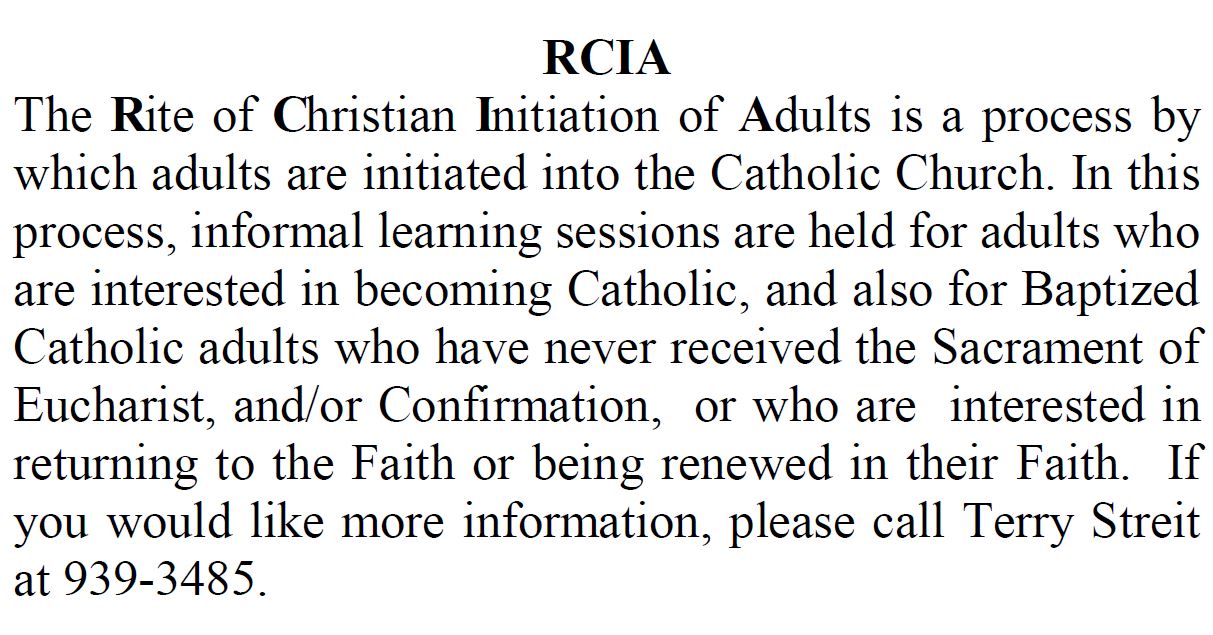 RCIA notice